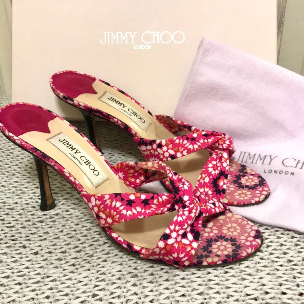 Jimmy Choo Floral Twist Knot Sandals